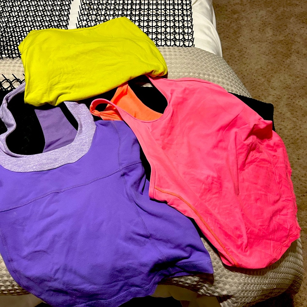 3 Lululemon workout tops! Bright, fun summer colors!